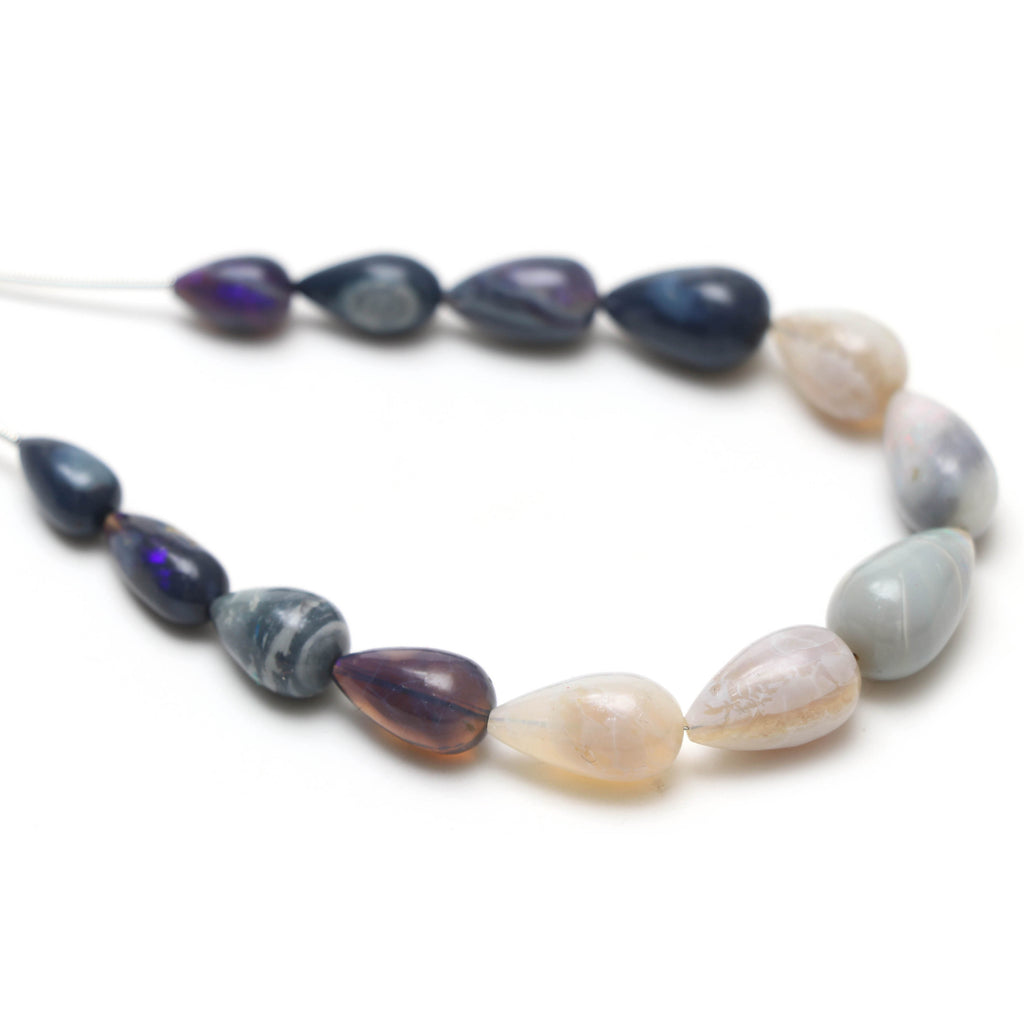 Australian Opal Smooth Drops, 7x11mm To 10.5x17mm,Australian Opal Briolette Drop , Australian Opal Tear Drops 8 Inch Strand - National Facets, Gemstone Manufacturer, Natural Gemstones, Gemstone Beads