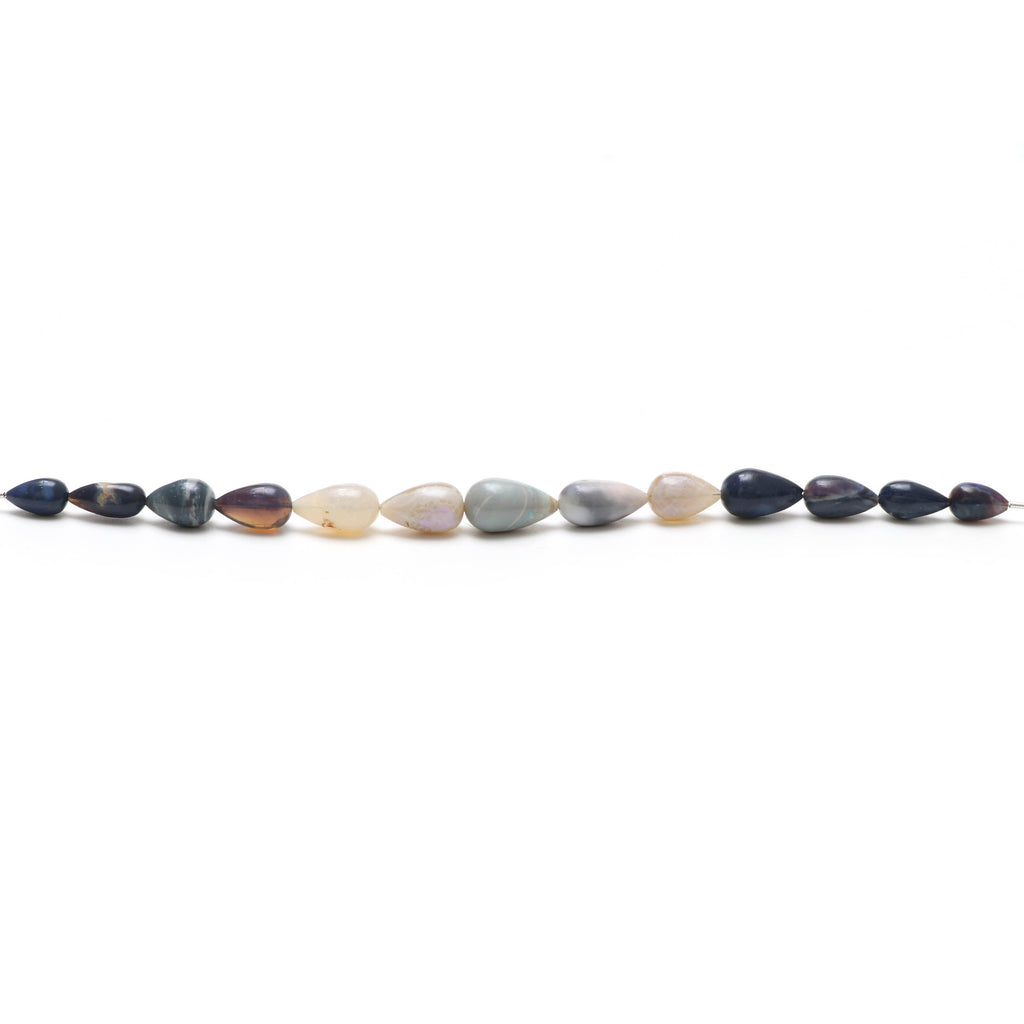Australian Opal Smooth Drops, 7x11mm To 10.5x17mm,Australian Opal Briolette Drop , Australian Opal Tear Drops 8 Inch Strand - National Facets, Gemstone Manufacturer, Natural Gemstones, Gemstone Beads