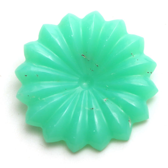 Chrysoprase Flower Carving Loose Gemstone, 32x32 mm, Chrysoprase Jewelry Making Gemstone, Flower Carving, 1 Piece