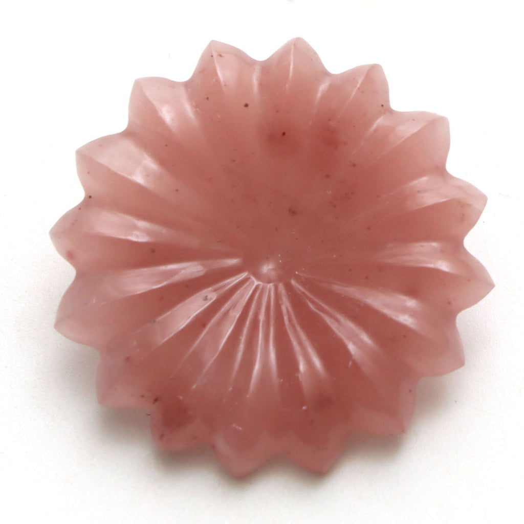 Guava Quartz Flower Carving Loose Gemstone