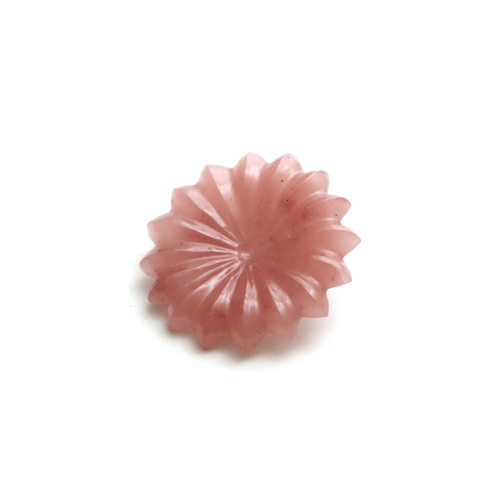 Guava Quartz Flower Carving Loose Gemstone