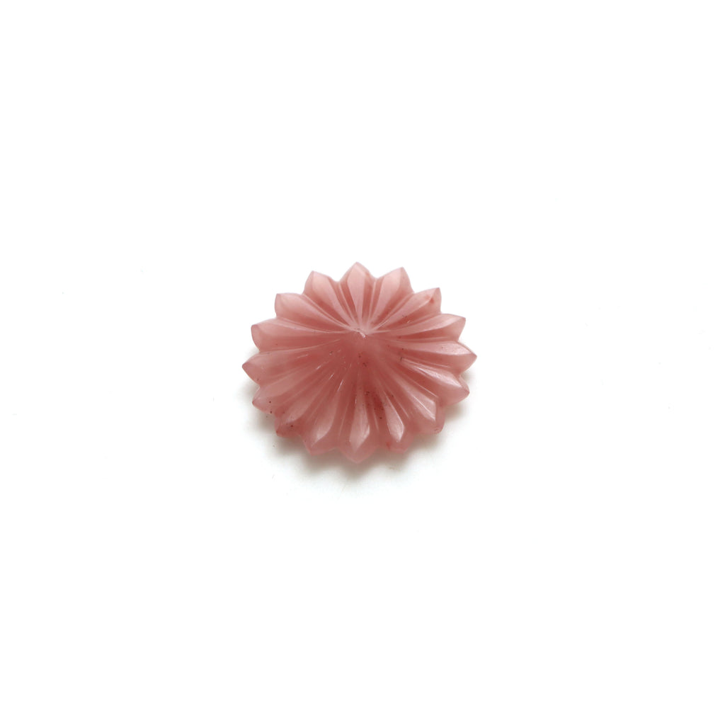 Guava Quartz Flower Carving Loose Gemstone