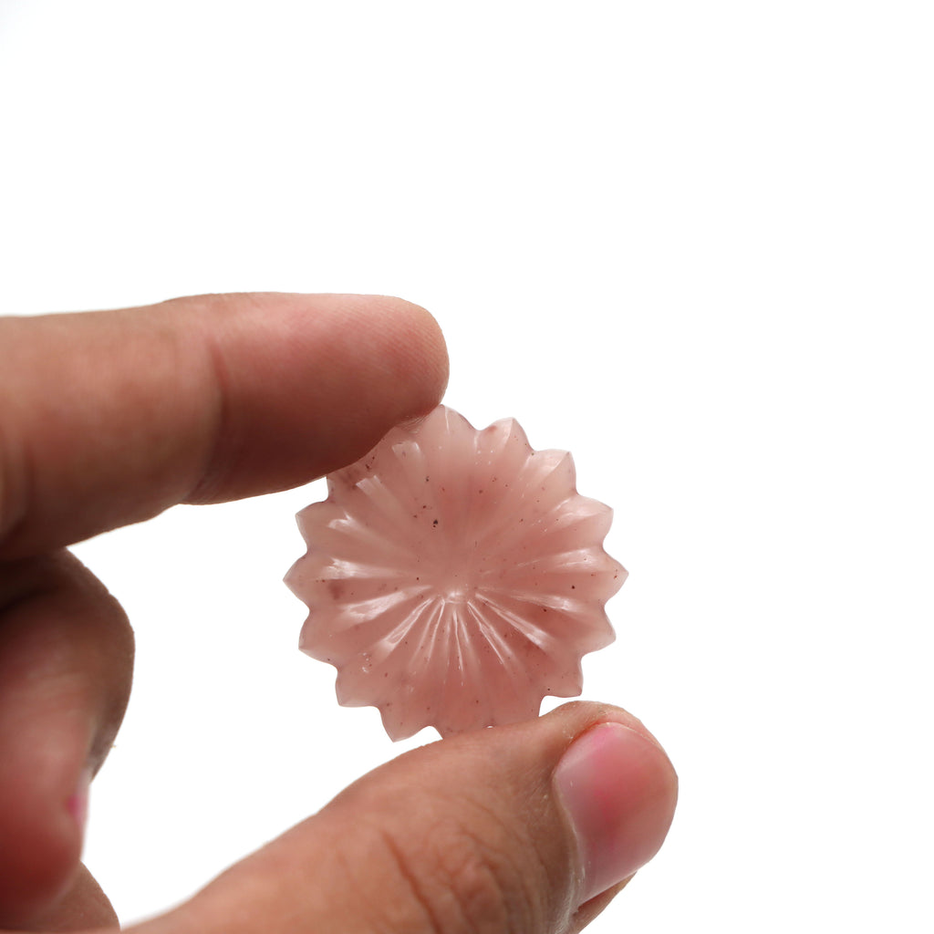 Guava Quartz Flower Carving Loose Gemstone