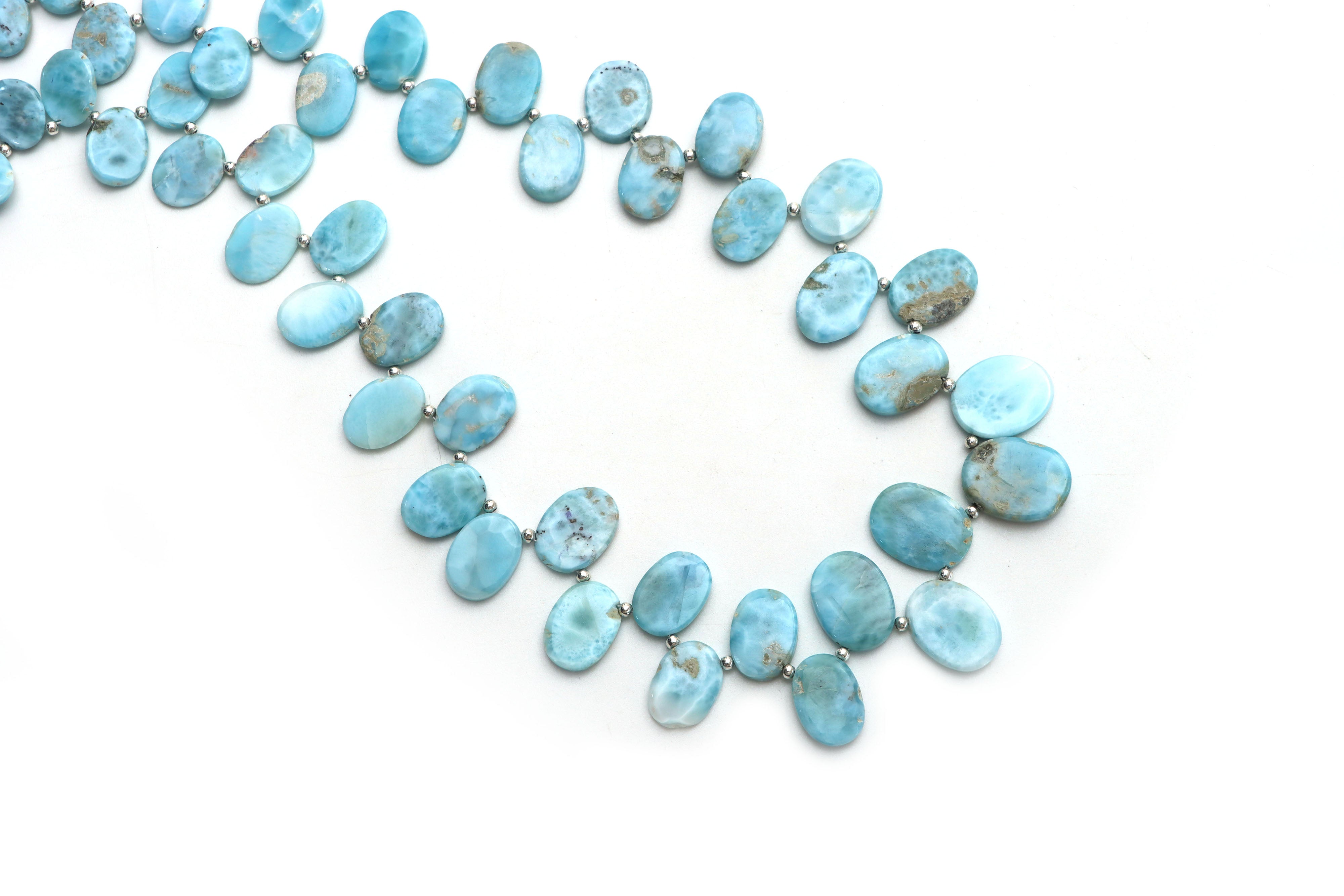 Larimar Smooth Oval Beads 8x10 mm to 13.5x17 mm Larimar Jewelry Maki National Facets