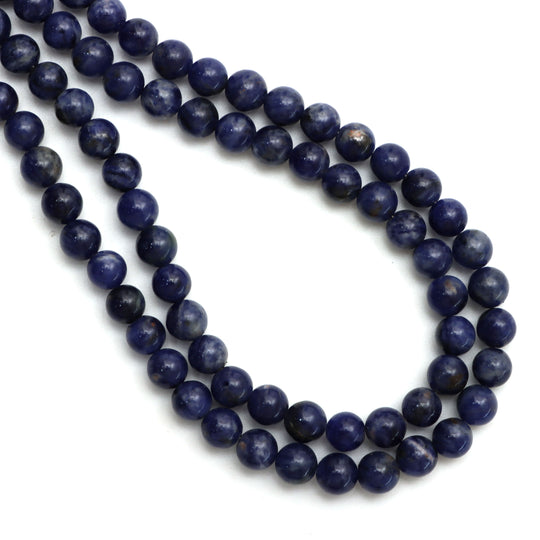 ソドライト スムース ラウンド ボール ビーズ、6 mm、ソドライト ジュエリー メイキング ビーズ、18 インチ フル ストランド、1 ストランドあたりの価格