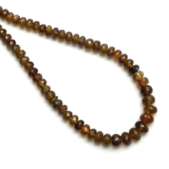 スフェーンファセットロンデルビーズ、5 mm ～ 9 mm、スフェーンジュエリーメイキングビーズ、18 インチフルストランド、1 ストランドあたりの価格