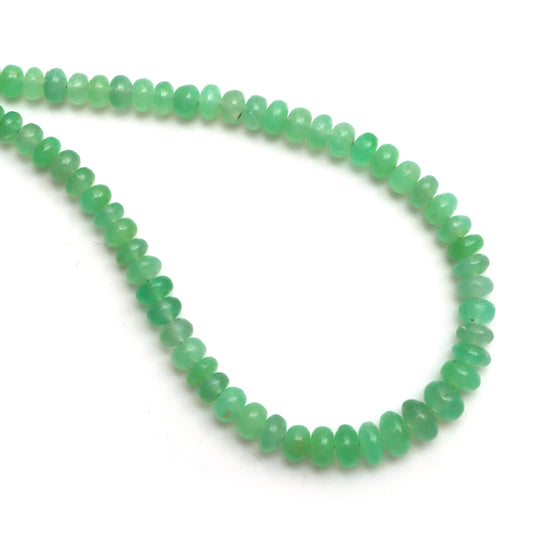 Chrysoprase Smooth Rondelle Beads, 5 mm to 8.5 mm, Chrysoprase Jewelry Making Beads, 18 Inches Full Strand, Price Per Strand