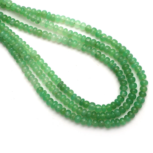 Chrysoprase Smooth Rondelle Beads, 3.5 mm to 4 mm, Chrysoprase Jewelry Making Beads, 18 Inches Full Strand, Price Per Strand