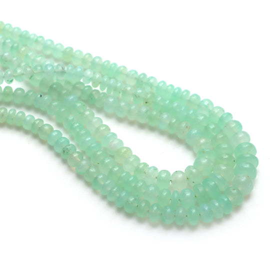 Chrysoprase smooth rondelle beads, 4 mm to 8 mm, Chrysoprase jewelry making beads, Rondelle shape chrysoprase, 18 inches strand, Price per strand