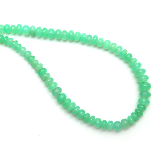 Chrysoprase Smooth Rondelle Beads, 5 mm to 8 mm, Chrysoprase Jewelry Making Beads, 18 Inches Full Strand, Price Per Strand