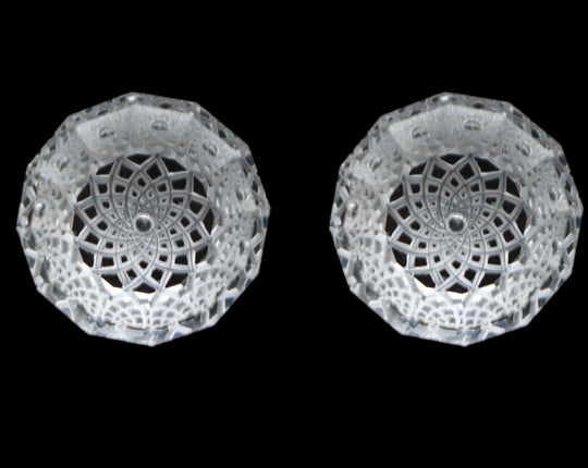 Crystal Intaglio Carving Loose Gemstone, 16x16.5 mm, Crystal Jewelry Making Gemstone, Round Intaglio Carving, Pair ( 2 Pieces )