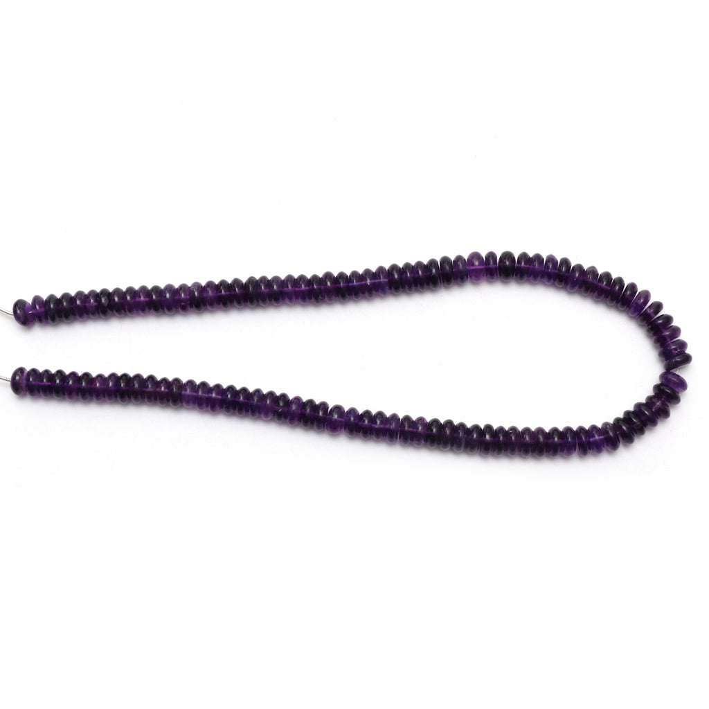 Amethyst Smooth Rondelle Beads, 9 mm, Amethyst Jewelry Handmade Gift For Women, 16 Inches Full Strand, Price Per Strand - National Facets, Gemstone Manufacturer, Natural Gemstones, Gemstone Beads, Gemstone Carvings