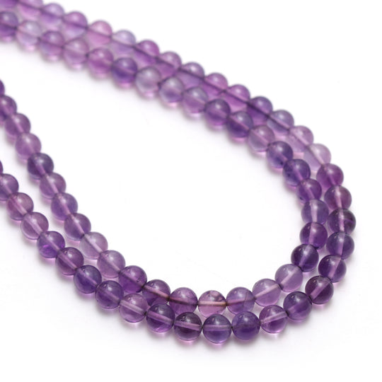 Amethyst Smooth Round Balls, 6 mm, Amethyst Jewelry Making Gemstone, 18 Inches Full Strand, Price Per Strand