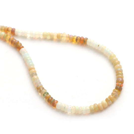 Ethiopian Opal Smooth Rondelle Beads, 5 mm to 6 mm, Ethiopian Opal Jewelry Making Beads, 18 Inches Full Strand, Price Per Strand