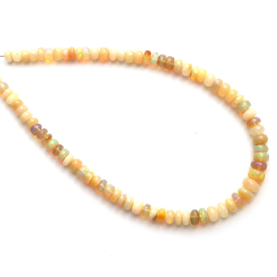 Ethiopian Opal Smooth Rondelle Beads, 6 mm to 9 mm, Ethiopian Opal Jewelry Making Beads, 12 Inches Full Strand, Price Per Strand