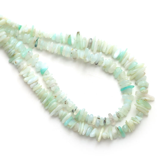 Peru Opal Smooth Chips Beads, 4x6 mm to 4x12 mm, Peru Opal Jewelry Making Beads, 18 Inches Full Strand, Price Per Strand