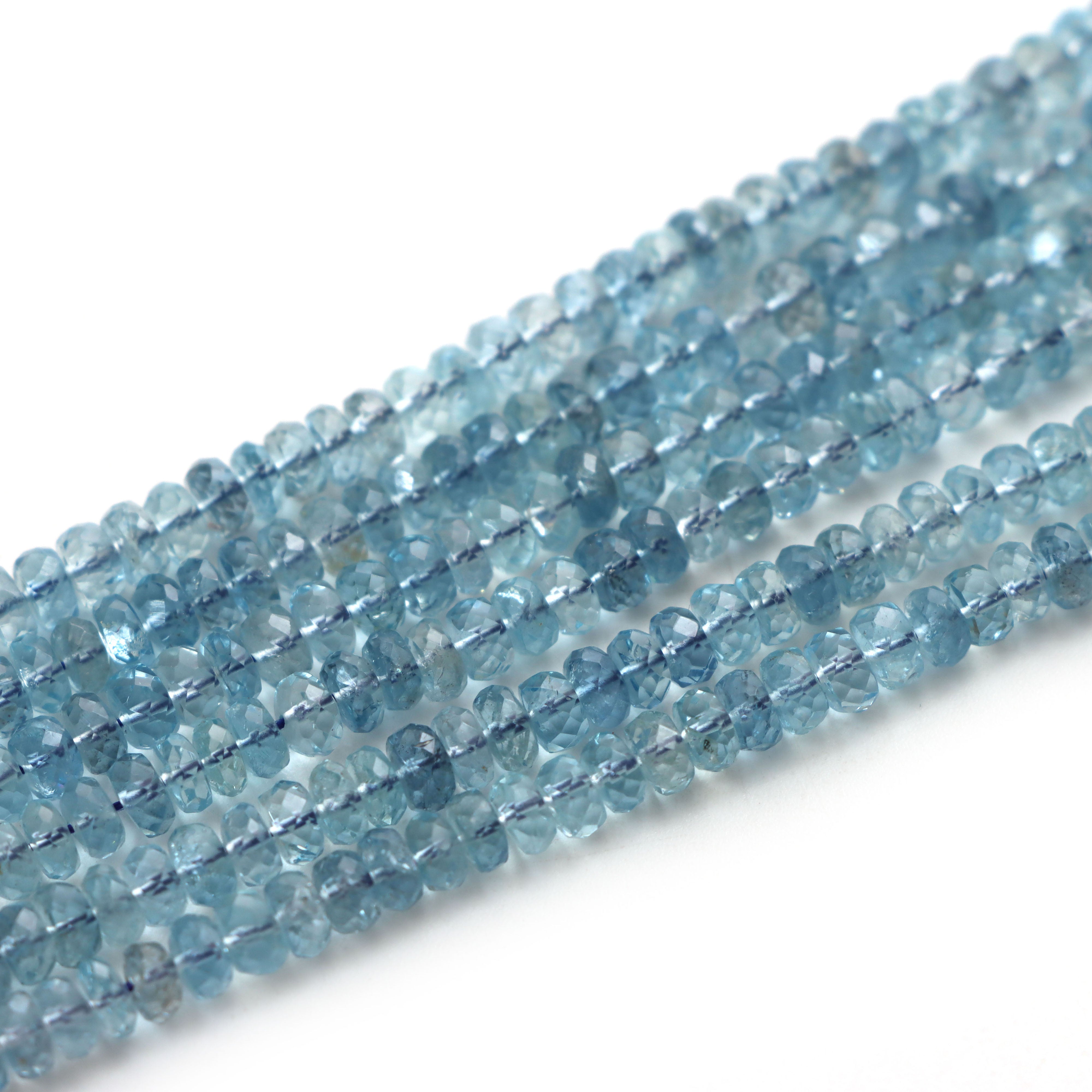 Mystic Blue Quartz Rondelle Beads - 4mm Faceted – Only Beads