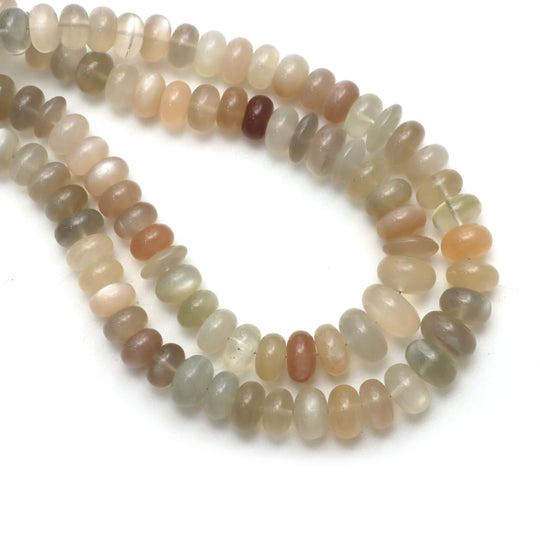 Multi Moonstone Smooth Rondelle Beads, 8 mm to 12 mm, Moonstone Jewelry Making Beads, 18 Inches Full Strand, Price Per Strand