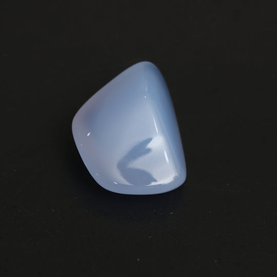Blue Chalcedony Smooth Organic Tumble Gemstone, 25x31 mm, Chalcedony Jewelry Making Gemstone, 1 Piece