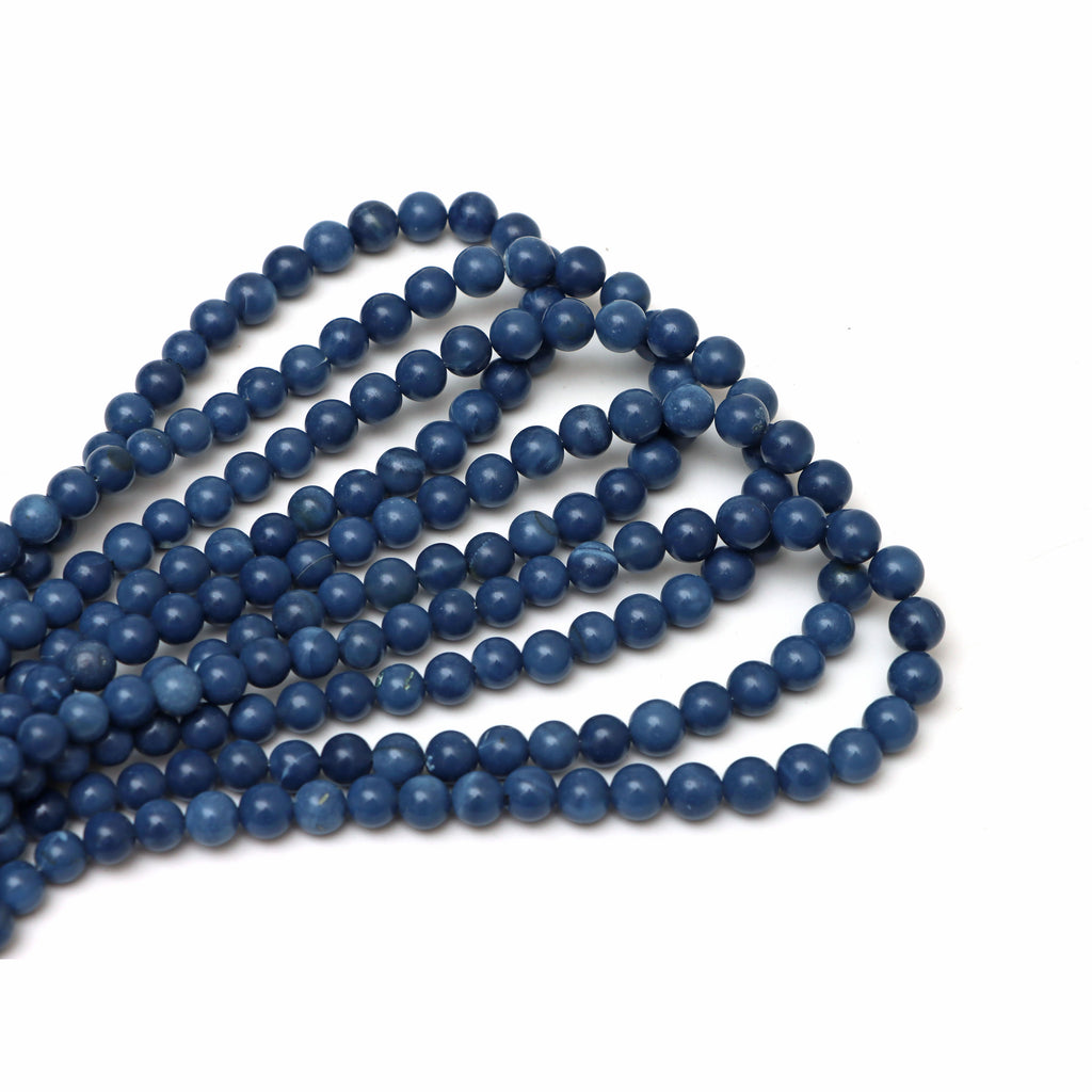 Blue Opal Smooth Round Balls Beads