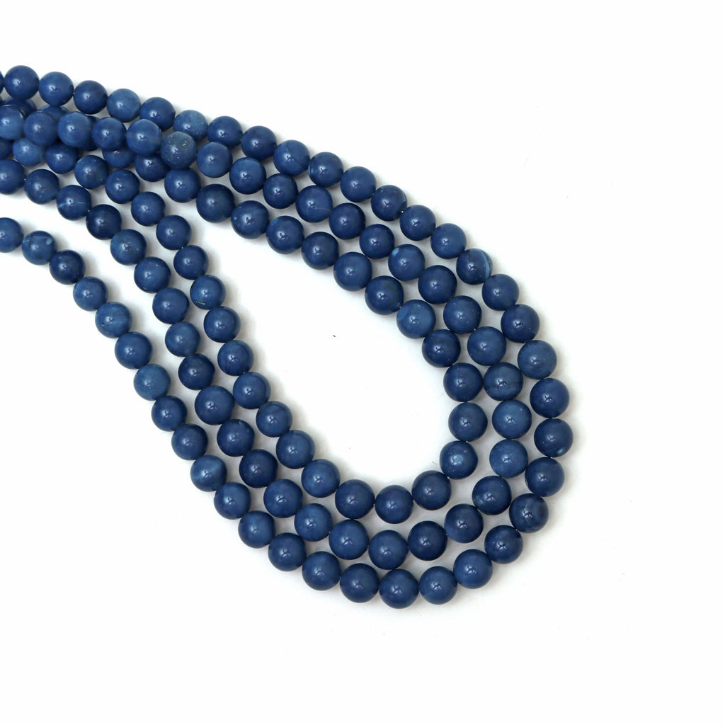 Blue Opal Smooth Round Balls Beads