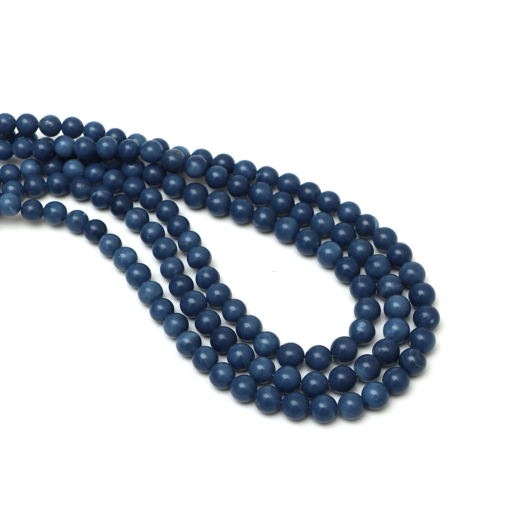 Blue Opal Smooth Round Balls Beads