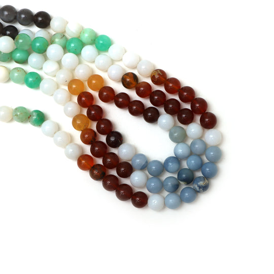 Multi Opal Smooth Round Balls Beads, 8 mm, Multi Opal Jewelry Making Beads, 18 Inches Full Strand, Price Per Strand