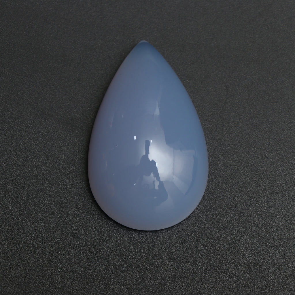 Natural Blue Chalcedony Smooth Pear Gemstone, 23.5x38.5 mm, Blue Chalcedony Pear, Chalcedony Pear Jewelry Making Gemstone, 1 Pieces - National Facets, Gemstone Manufacturer, Natural Gemstones, Gemstone Beads, Gemstone Carvings