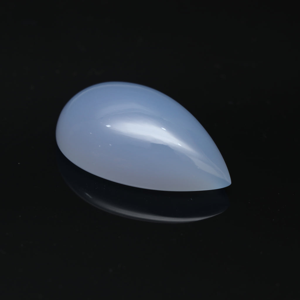 Natural Blue Chalcedony Smooth Pear Gemstone, 23.5x38.5 mm, Blue Chalcedony Pear, Chalcedony Pear Jewelry Making Gemstone, 1 Pieces - National Facets, Gemstone Manufacturer, Natural Gemstones, Gemstone Beads, Gemstone Carvings
