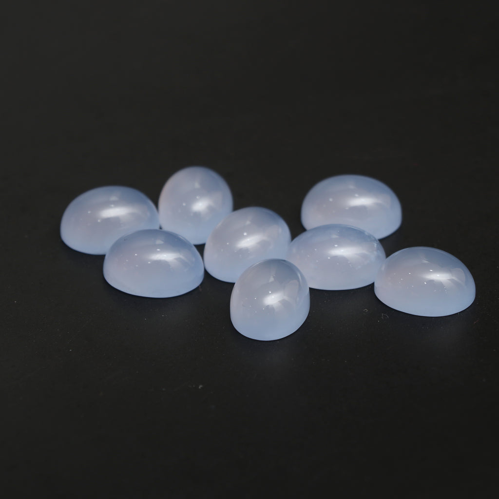 Natural Blue Chalcedony Smooth Oval Gemstone, 12x16 mm, Blue Chalcedony Oval, Chalcedony Oval Jewelry Making Gemstone, Set of 8 Pieces - National Facets, Gemstone Manufacturer, Natural Gemstones, Gemstone Beads, Gemstone Carvings