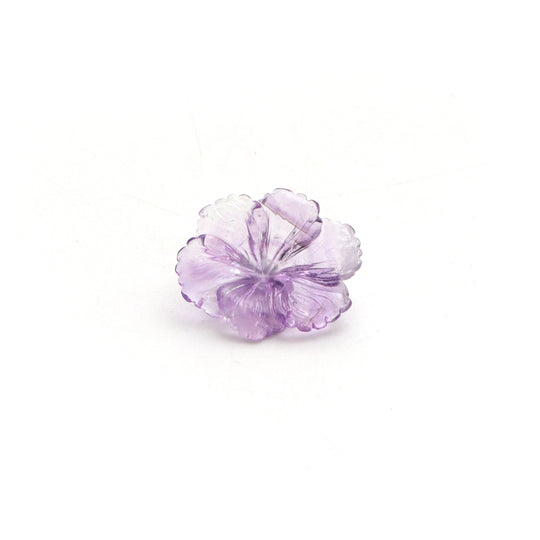 Natural Amethyst Flower Carving Loose Gemstone, 21x26 mm, Amethyst Jewelry Making Gemstone, 1 Piece