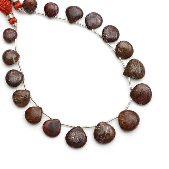 Dinosaur Bone Smooth Heart Beads, 9.5x10 mm To 14x14 mm, Dinosaur Bone Jewelry Making Beads, 9 Inches Full Strand, Price Per Strand