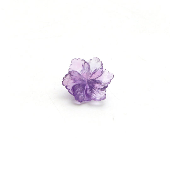 Natural Amethyst Flower Carving Loose Gemstone, 20x23 mm, Amethyst Jewelry Making Gemstone,, 1 Piece