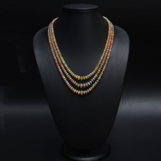 Golden Ethiopian Opal Faceted Rondelle Beads, 5 mm To 11 mm, Opal Jewelry Making Beads, 18-21.5 Inches Full Strand, Price Per Strand