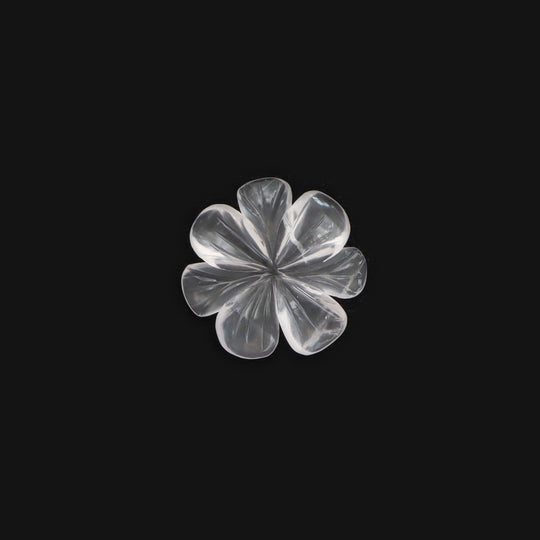 ローズクォーツ彫刻花ルース宝石、35x35 mm、ローズクォーツジュエリー製作用宝石、1個