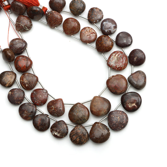 Dinosaur Bone Smooth Heart Beads, 10x10 mm To 14x14 mm, Dinosaur Bone Jewelry Making Beads, 8 Inches Full Strand, Price Per Strand