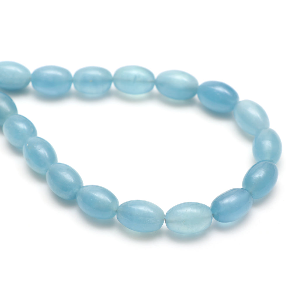 Stabilized Aquamarine Smooth Barrel Beads, 10x13 mm to 11x16 mm, Aquamarine Barrel Jewelry Making Gemstone, Price Per Strand - National Facets, Gemstone Manufacturer, Natural Gemstones, Gemstone Beads, Gemstone Carvings