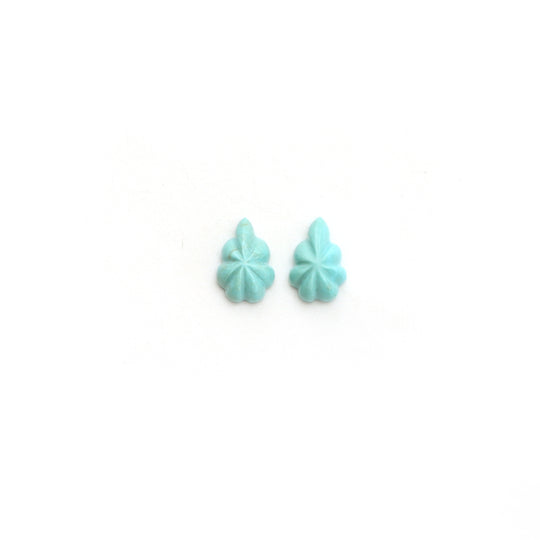 Natural Turquoise Pear Carving Loose Gemstone, 10.5x15.5 mm, Turquoise Jewelry Making Gemstone, Pair ( 2 Pieces )