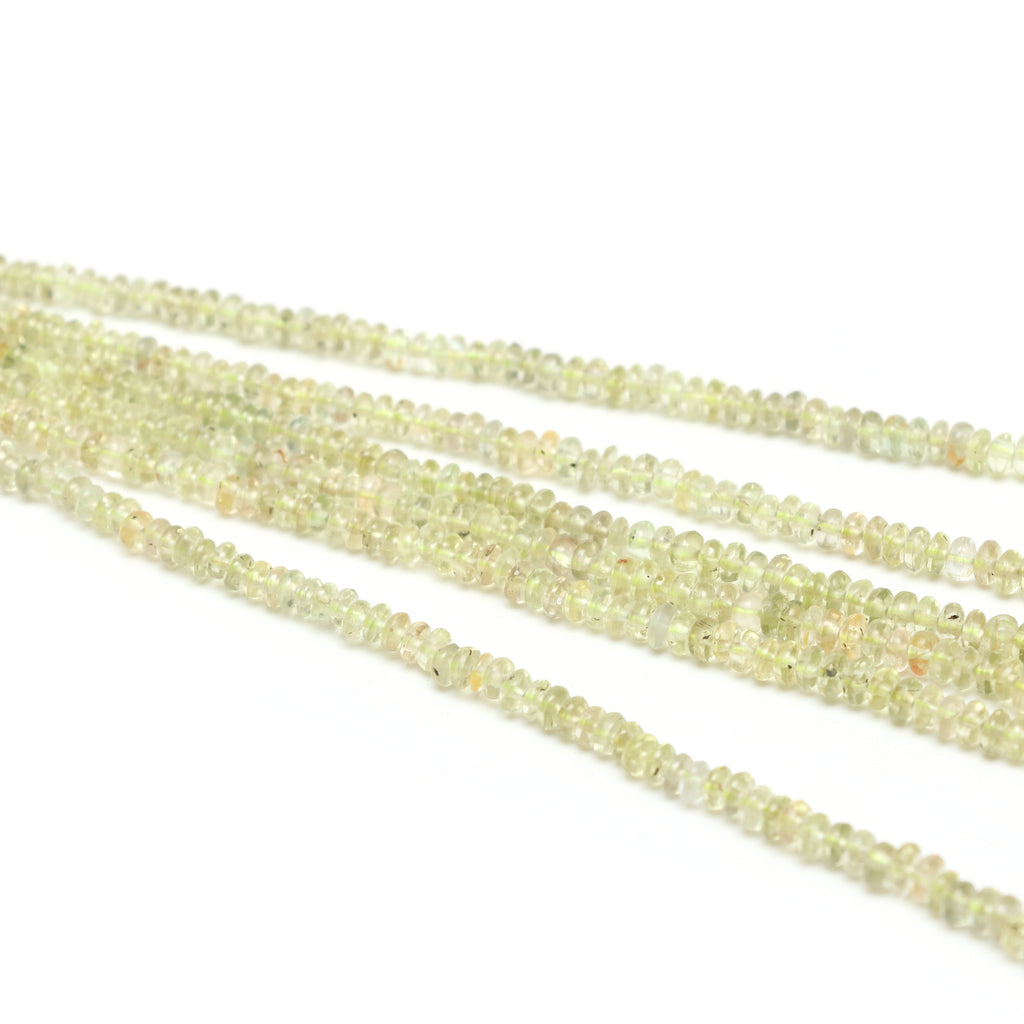 Natural Chrysoberyl Smooth Rondelle Beads, 2.5 mm to 5 mm, Chrysoberyl Rondelle Jewelry Making Beads, 18 Inches, Price Per Strand - National Facets, Gemstone Manufacturer, Natural Gemstones, Gemstone Beads, Gemstone Carvings