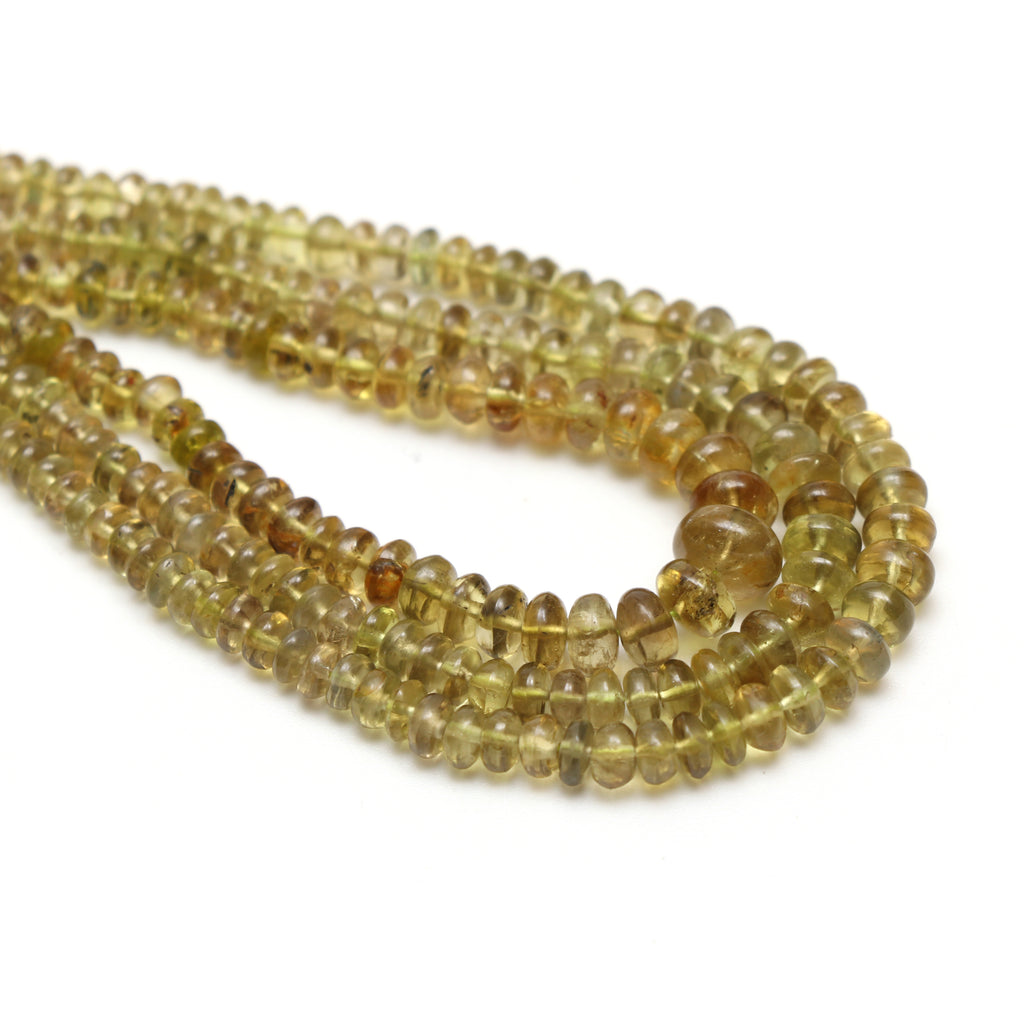 Natural Chrysoberyl Smooth Rondelle Beads, 3.5 mm to 5.5 mm, Chrysoberyl Rondelle Jewelry Making Beads, 18 Inches, Price Per Strand - National Facets, Gemstone Manufacturer, Natural Gemstones, Gemstone Beads, Gemstone Carvings