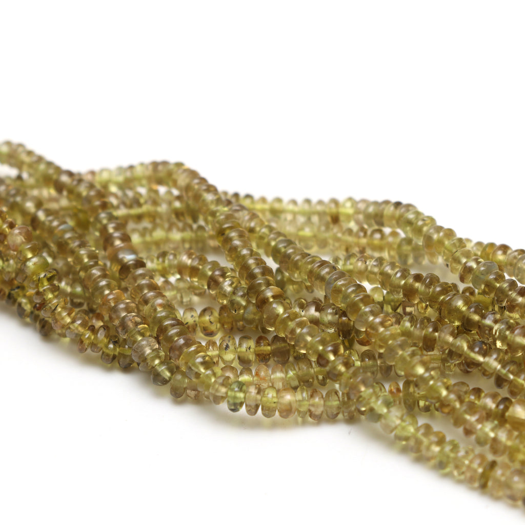 Natural Chrysoberyl Smooth Rondelle Beads, 3.5 mm to 5.5 mm, Chrysoberyl Rondelle Jewelry Making Beads, 18 Inches, Price Per Strand - National Facets, Gemstone Manufacturer, Natural Gemstones, Gemstone Beads, Gemstone Carvings