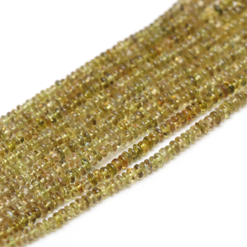 Natural Chrysoberyl Smooth Rondelle Beads, 3.5 mm to 5.5 mm, Chrysoberyl Rondelle Jewelry Making Beads, 18 Inches, Price Per Strand - National Facets, Gemstone Manufacturer, Natural Gemstones, Gemstone Beads, Gemstone Carvings