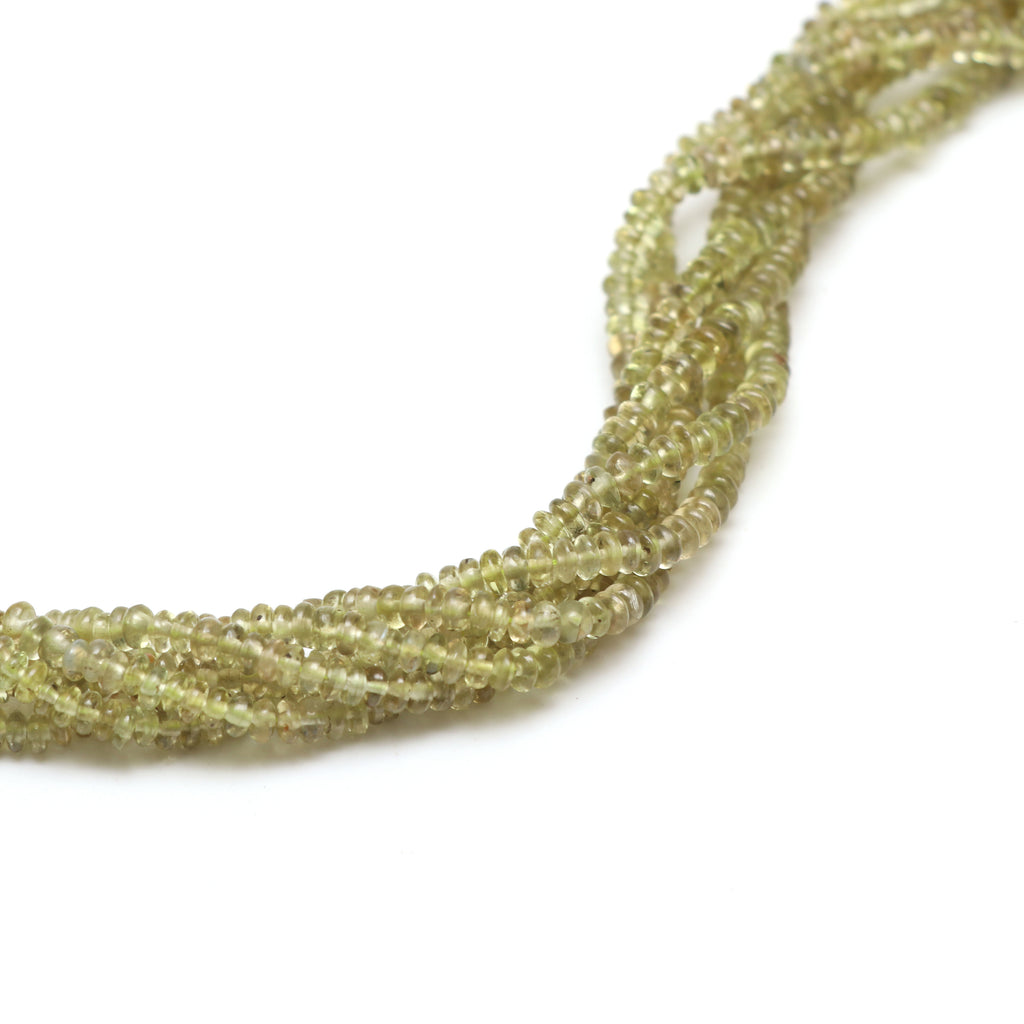 Natural Chrysoberyl Smooth Rondelle Beads, 3.5 mm to 5.5 mm, Chrysoberyl Rondelle Jewelry Making Beads, 18 Inches, Price Per Strand - National Facets, Gemstone Manufacturer, Natural Gemstones, Gemstone Beads, Gemstone Carvings