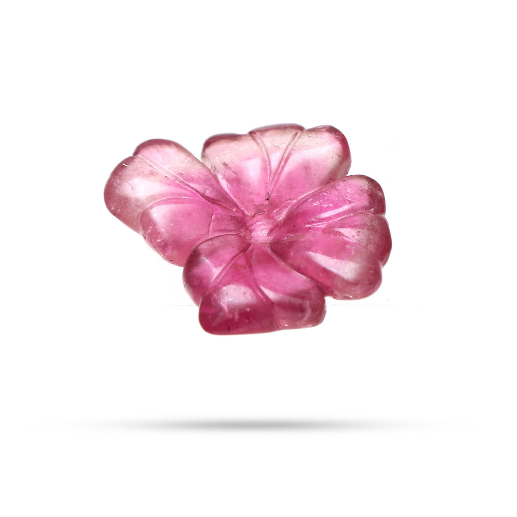 Natural Tourmaline Flower Carving Loose Gemstone, 17 mm To 21.5 mm, Tourmaline Flower Carving Smooth Gemstone, 1 Piece - National Facets, Gemstone Manufacturer, Natural Gemstones, Gemstone Beads