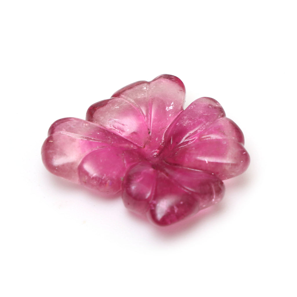 Natural Tourmaline Flower Carving Loose Gemstone, 17 mm To 21.5 mm, Tourmaline Flower Carving Smooth Gemstone, 1 Piece - National Facets, Gemstone Manufacturer, Natural Gemstones, Gemstone Beads