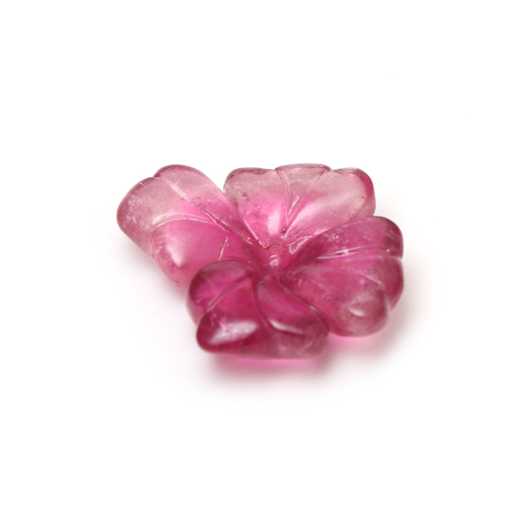Natural Tourmaline Flower Carving Loose Gemstone, 17 mm To 21.5 mm, Tourmaline Flower Carving Smooth Gemstone, 1 Piece - National Facets, Gemstone Manufacturer, Natural Gemstones, Gemstone Beads