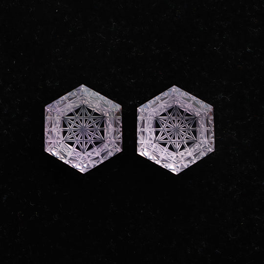 Amethyst Intaglio Carving Loose Gemstone, 14x16 mm, Amethyst Jewelry Making Gemstone, Amethyst Carving, Pair ( 2 Pieces )