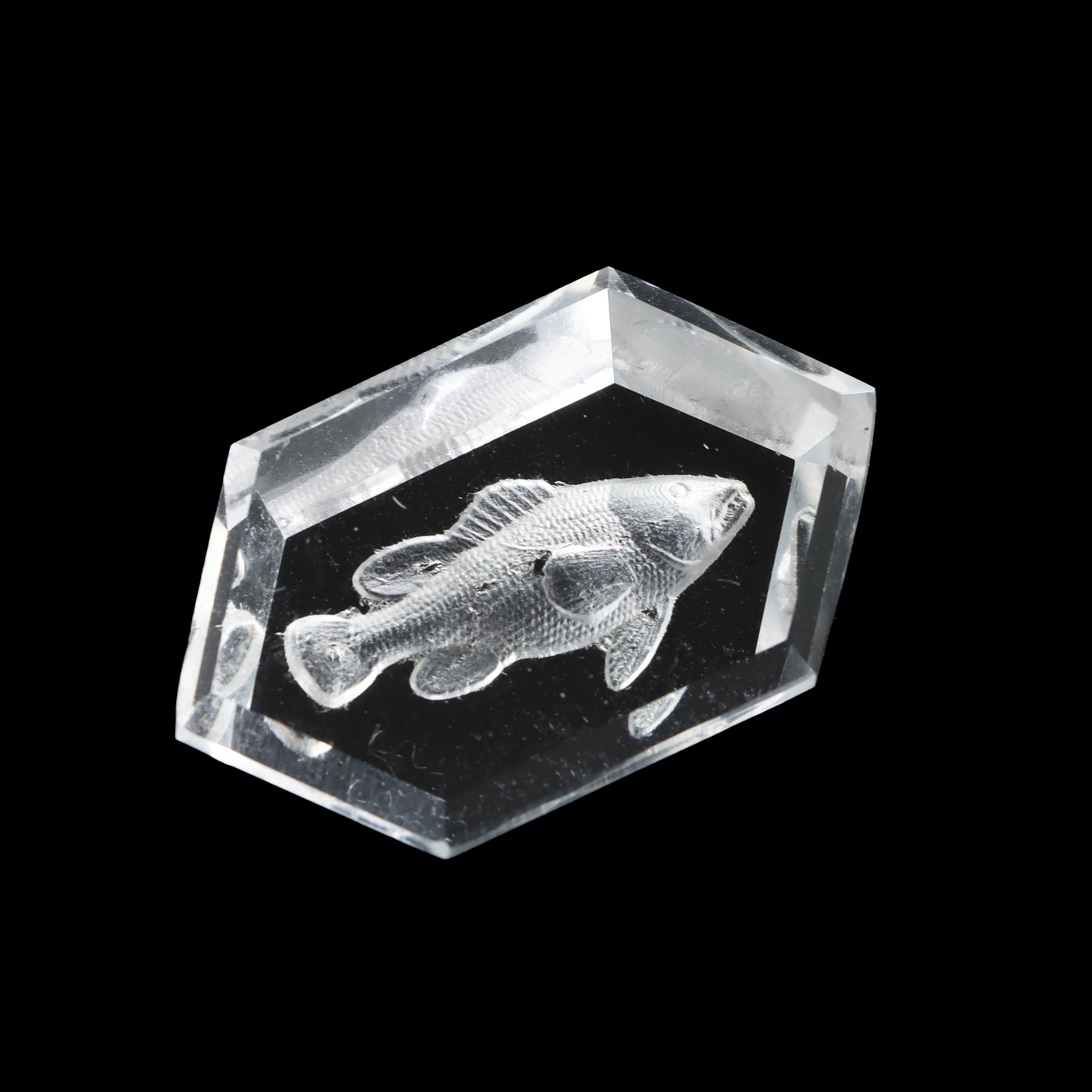 Crystal Intaglio Carving Loose Gemstone, 19.5x32 mm, Crystal
