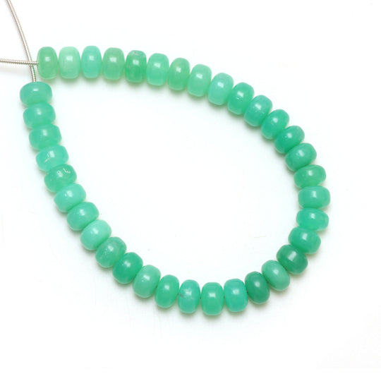 Calibrated Chrysoprase Smooth Rondelle Beads | 8 mm | Chrysoprase Jewelry Making Beads | 8 Inch Full Strand | Price Per Strand