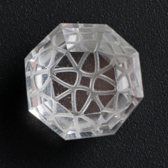 Crystal Intaglio Carving Loose Gemstone, 15x16 mm, Crystal Jewelry Making Gemstone, Intaglio Carving, Octagon Crystal, 1 Piece